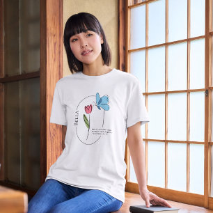 Tulpen- und Schmetterlings-T-Shirt T-Shirt