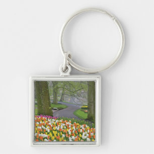 Tulpen und Straße, Keukenhof-Gärten, Lisse, Schlüsselanhänger