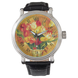 Tulpen von Pierre Renoir, Vintage-Impressionismus- Armbanduhr