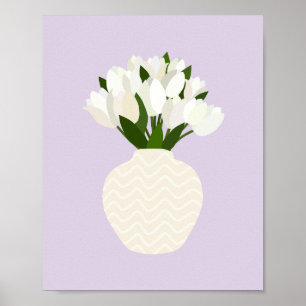 Tulpenanordnung Blumenvase Lila Poster