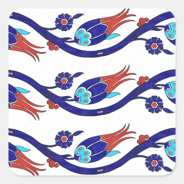 Tulpenaufkleber Quadratischer Aufkleber (Vorderseite)