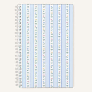 Tulpenbandstreifen Blau Notizbuch