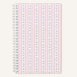 Tulpenbandstreifen Rosa Notizbuch