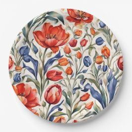 Tulpenblüher WC-Musterdesign Pappteller