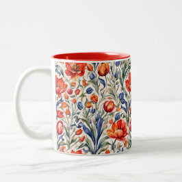 Tulpenblüher WC-Musterdesign Zweifarbige Tasse