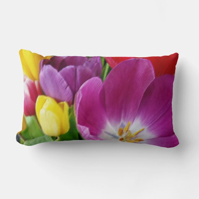 Tulpenfarben Lendenkissen (Vorderseite)