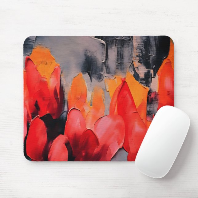 Tulpenfeld – Abstrakte florale Intensität Mousepad (Mit Mouse)