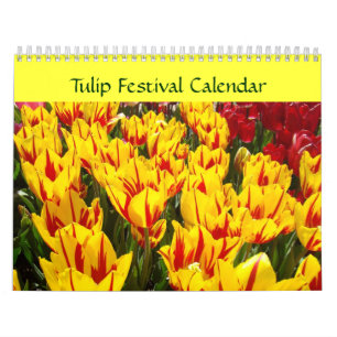 Tulpenfest-Kalender Farbige Tulpen Floral Kalender