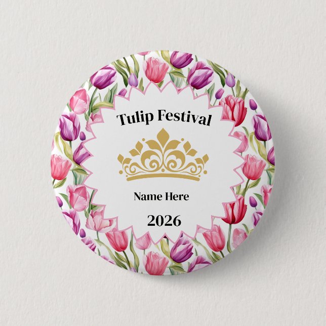 Tulpenfestival-Königswürde-Button-Anstecknadel Button (Vorderseite)