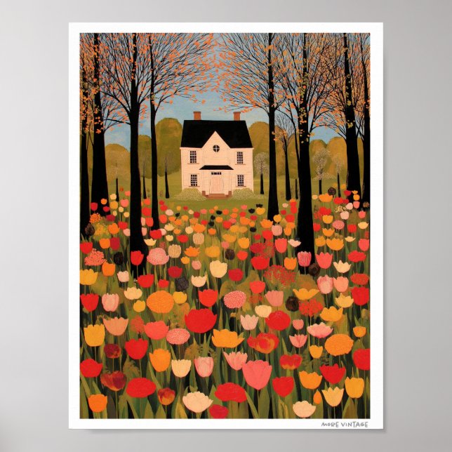 TULPENLAUNE AUF DEM LANDE  POSTER (Vorne)