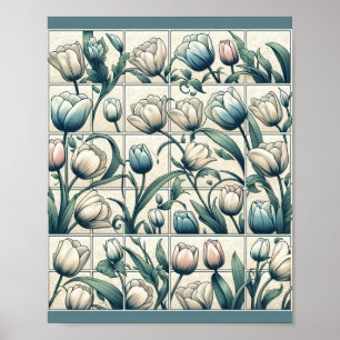 Tulpenmuster-Kunstposter Poster