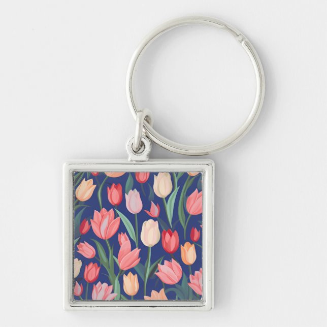 Tulpenmuster Schlüsselanhänger (Vorne)