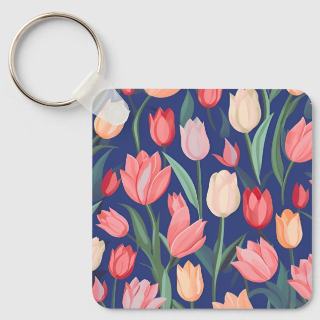 Tulpenmuster Schlüsselanhänger (Vorderseite)