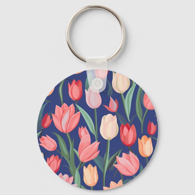 Tulpenmuster Schlüsselanhänger (Vorderseite)