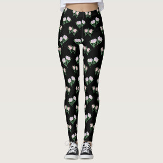 Tulpenmuster schwarz leggings