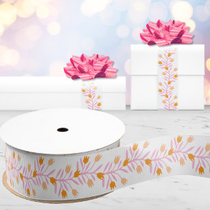 Tulpenrebe in Rosa und Orange Ripsband
