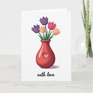 Tulpenvasenkarte mit Liebe Karte