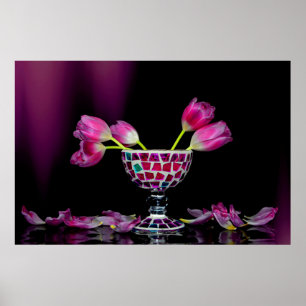 Tulpenzauber in Rosa Poster