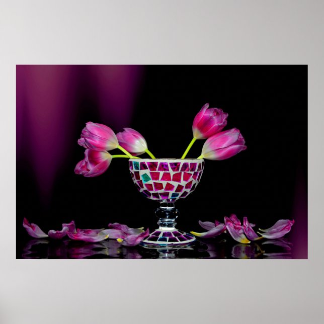 Tulpenzauber in Rosa Poster (Vorne)