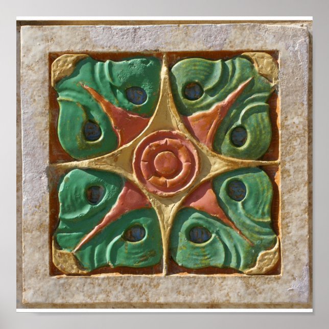 Tulsa Art Deco Fliesen Leinwand Poster (Vorne)