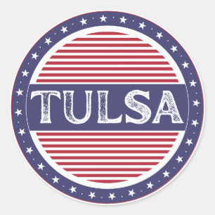 Tulsa City Pride Emblem – Amerikanische Identität Runder Aufkleber