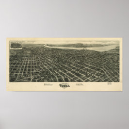 Tulsa Oklahoma 1918 Antike Panoramakarte Poster