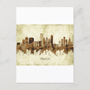 Tulsa Oklahoma Cityscape Feiertagspostkarte