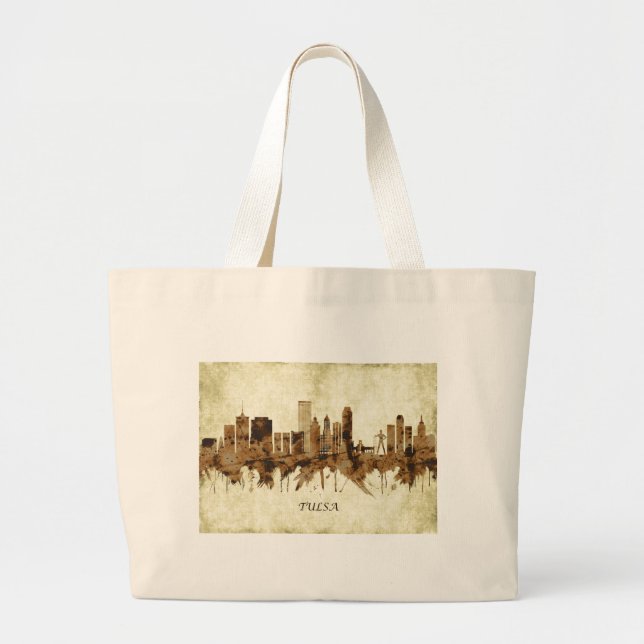 Tulsa Oklahoma Cityscape Jumbo Stoffbeutel (Vorne)