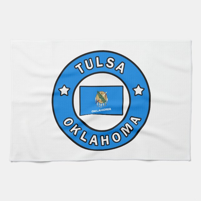 Tulsa Oklahoma Geschirrtuch (Horizontal)
