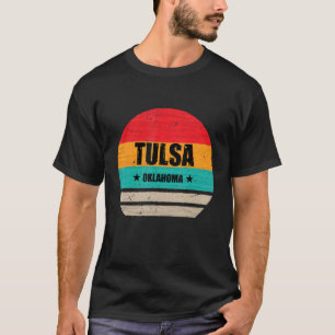Tulsa Oklahoma Retro Vintag Sunset US Staat Tulsa T-Shirt