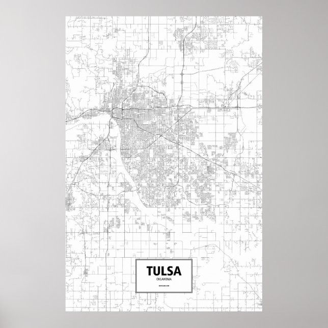 Tulsa, Oklahoma (schwarz auf weiß) Poster (Vorne)
