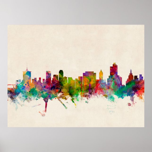 Tulsa Oklahoma Skyline Cityscape Poster (Vorne)