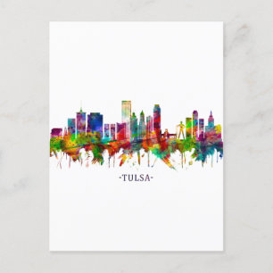 Tulsa Oklahoma Skyline Feiertagspostkarte