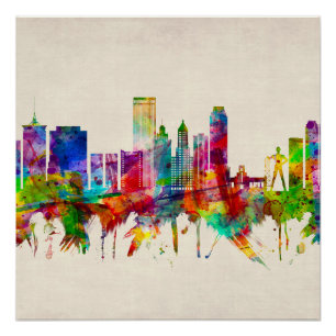 Tulsa Oklahoma Skyline Poster