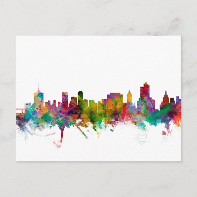Tulsa Oklahoma Skyline Postkarte (Vorderseite)