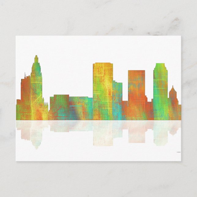 Tulsa Oklahoma Skyline Postkarte (Vorderseite)