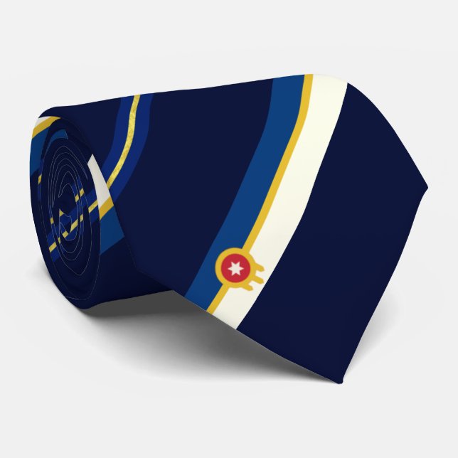 Tulsa (Oklahoma) Stadtflagge Neck Tie Krawatte (Gerollt)