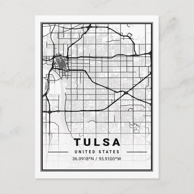 Tulsa Oklahoma USA Travel City Map Postkarte (Vorderseite)