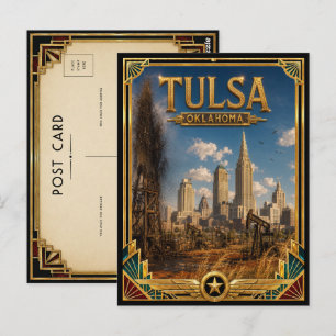 Tulsa Oklahoma Vintage Art Deco Golden Age Postkarte