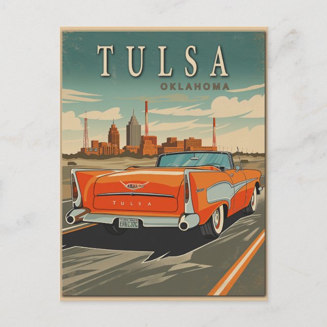 Tulsa Oklahoma Vintage Travel Postkarte (Vorderseite)