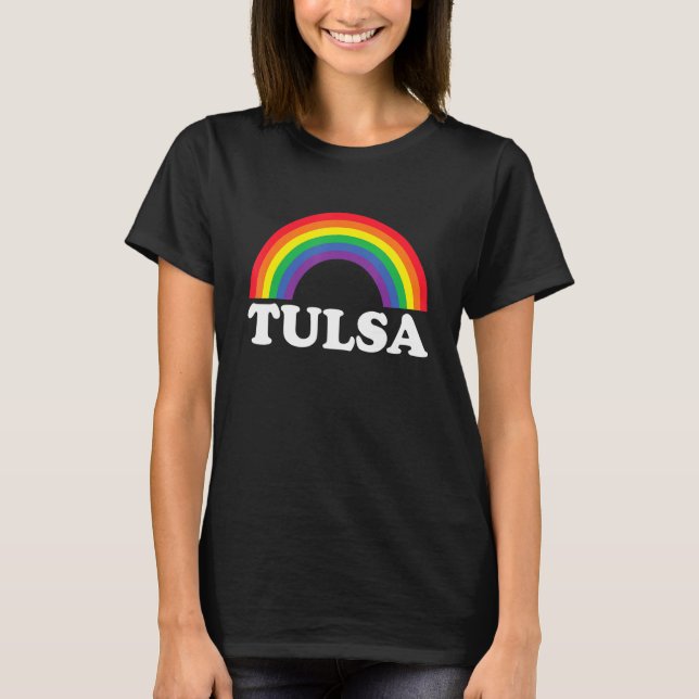 Tulsa Rainbow LGBTQ Gay Pride Lesbians Queer T-Shirt (Vorderseite)