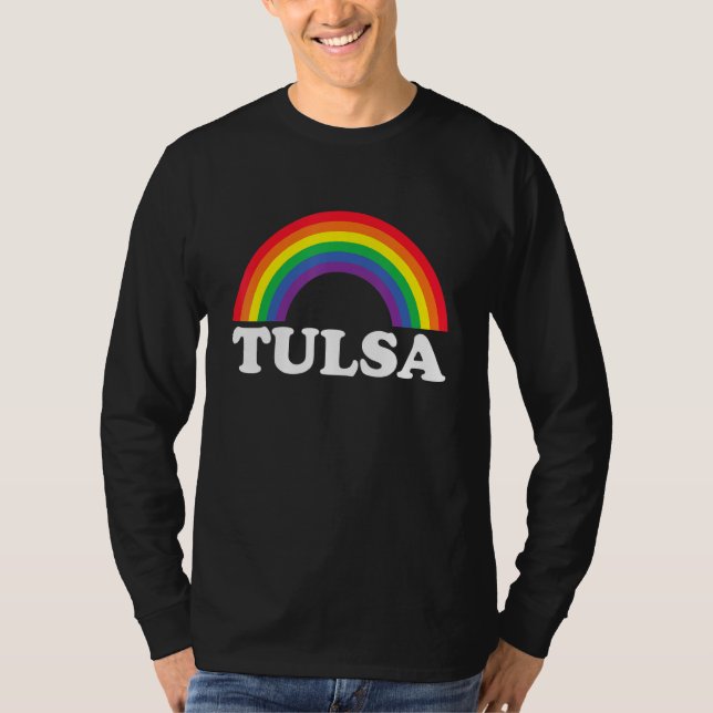 Tulsa Rainbow LGBTQ Gay Pride Lesbians Queer T-Shirt (Vorderseite)