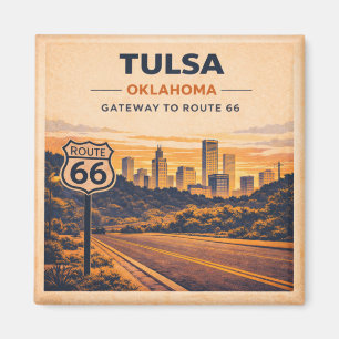Tulsa Route 66 Skyline Kühlschrank Souvenir Magnet