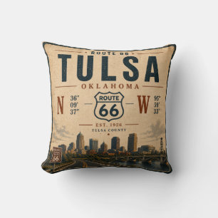 Tulsa Route 66 Skyline Retreat Kissen