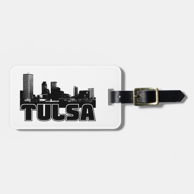 Tulsa-Skyline Gepäckanhänger (Vorderseite horizontal)