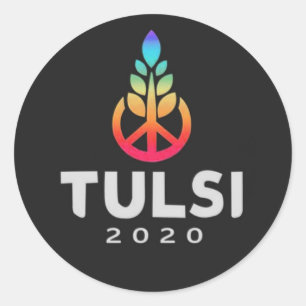 Tulsi 2020 runder aufkleber