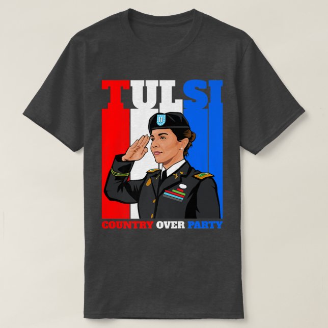 Tulsi Gabbard für den Präsidenten 2024 Patriot Dem T-Shirt (Design vorne)