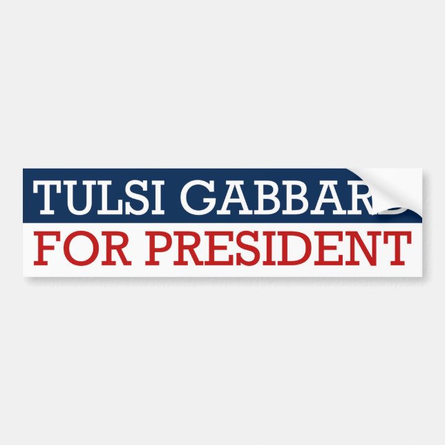 Tulsi Gabbard für den Präsidenten Autoaufkleber (Vorne)