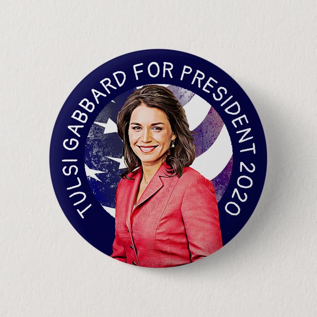 Tulsi Gabbard für die Präsidentschaftswahl 2020 Button (Vorderseite)