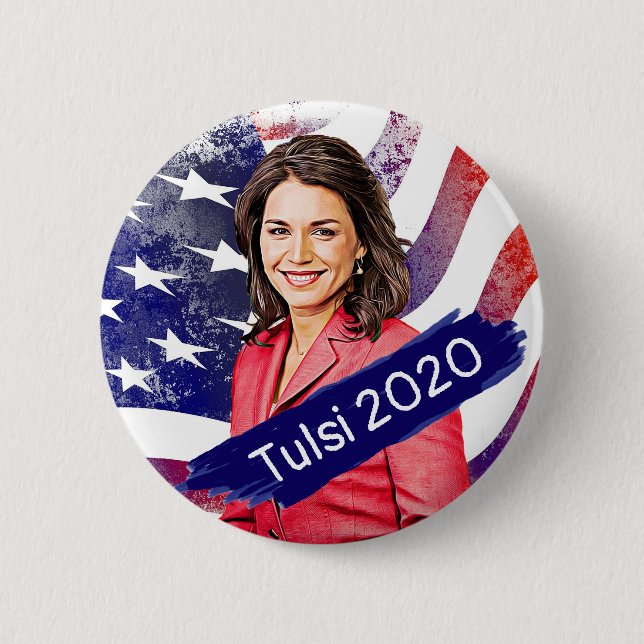 Tulsi Gabbard für die Präsidentschaftswahl 2020 Button (Vorderseite)